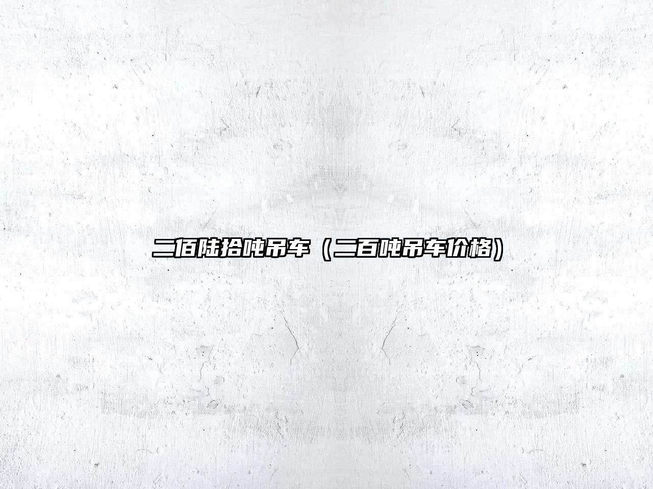 二佰陸拾噸吊車（二百噸吊車價(jià)格）