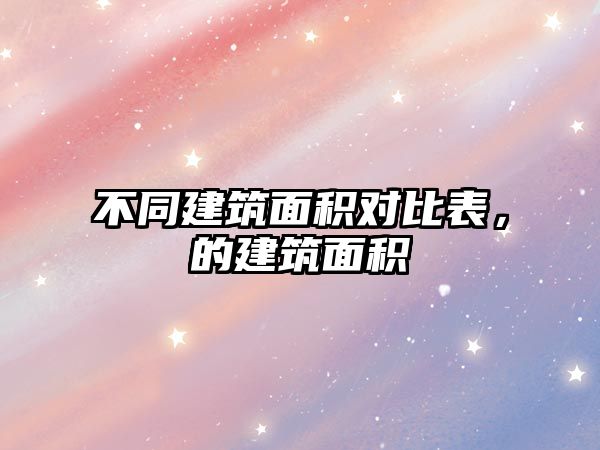 不同建筑面積對比表，的建筑面積