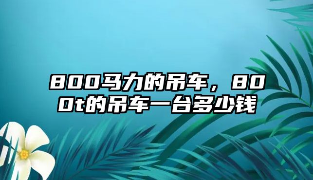 800馬力的吊車，800t的吊車一臺(tái)多少錢