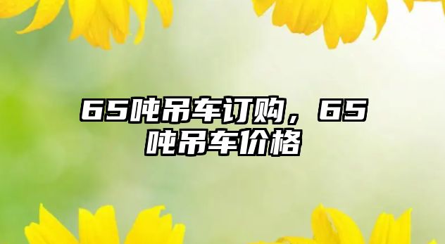65噸吊車(chē)訂購(gòu)，65噸吊車(chē)價(jià)格