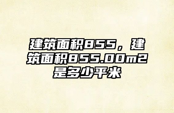 建筑面積855，建筑面積855.00m2是多少平米